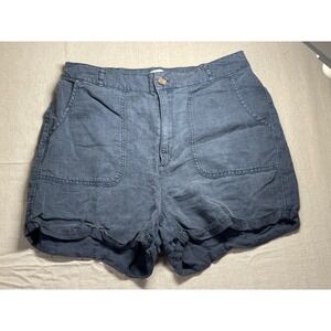 C&C California Women's Linen Blend Shorts Size 12 Dark Blue Casual